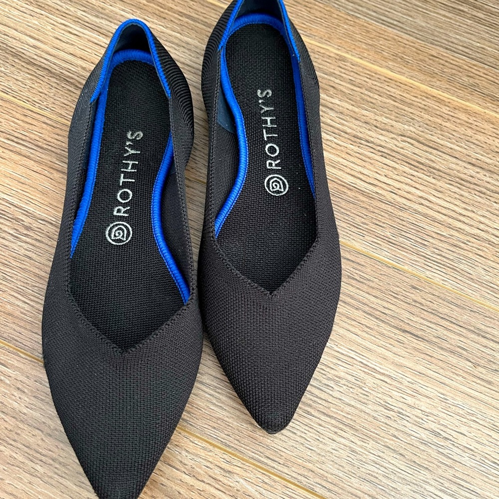Rothy’s The Pointe Shoes - Black, Size 9.5 With Box